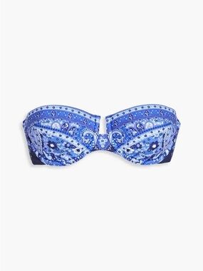 Zimmermann Sculpt Paisley-Print Bandeau Bikini Top